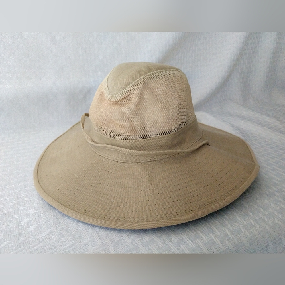 DPC Dorfman Pacific Sun Hat Small Beige Khaki Cotton Foldable Packable